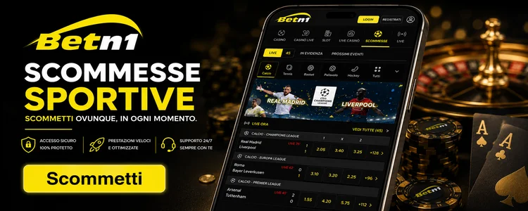 Betn1 Scommesse Sportive: palinsesto, quote e live betting 